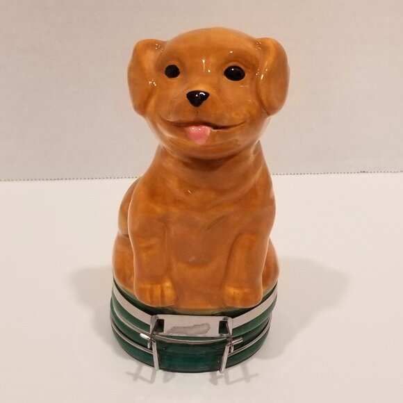 Contained Art Porcelain Puppy Trinket Box, EUC to LIKE NEW - Picture 1 of 7